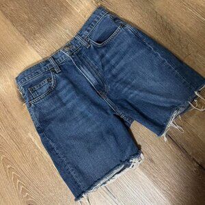 Reformation High Waisted Dark Blue Denim Shorts  Size 26‎